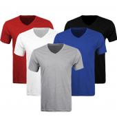 5 Plain V Neck T-Shirts Bundle Offer